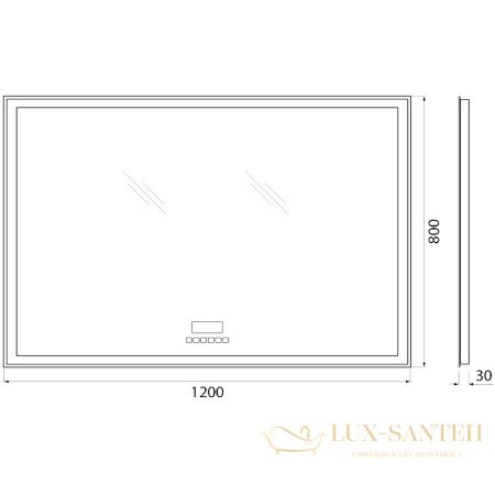 зеркало belbagno spc spc-grt-1200-800-led-tch-rad с подсветкой, с сенсорным выключателем, с bluetooth, с термометром, с радио 