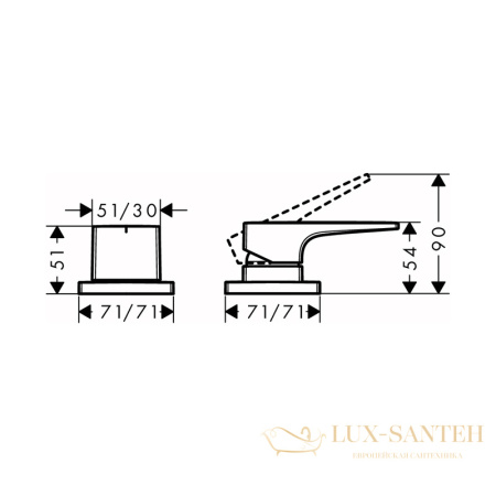 смеситель для ванны hansgrohe metropol 32548000, хром