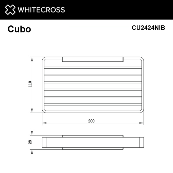 мыльница-решетка подвесная whitecross cubo cu2424nib, брашированный никель