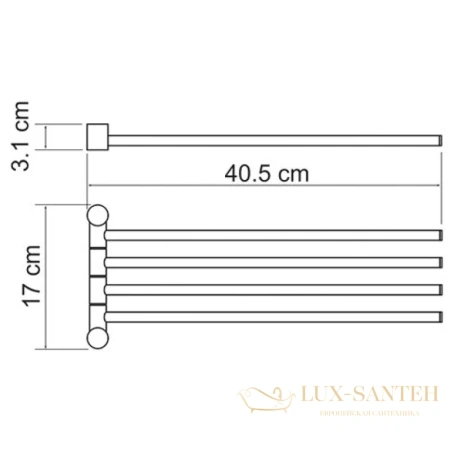 полотенцедержатель wasserkraft k-1034w 40,5 см, белый матовый