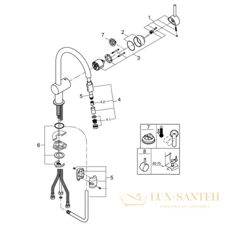 смеситель grohe minta 32918000 для мойки, хром