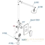 душевой комплект wasserkraft aisch a55201 250 мм, золотой матовый