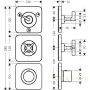 термостат встраиваемый axor citterio, 36704000, e, для душа, на 3 потребителя, (внешняя часть), хром