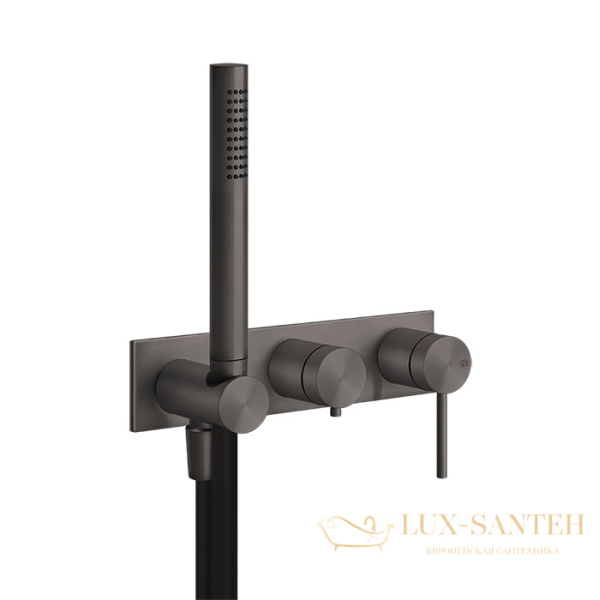 смеситель gessi 316 shower 54038.707 для ванны, внешняя часть, black metal brushed pvd