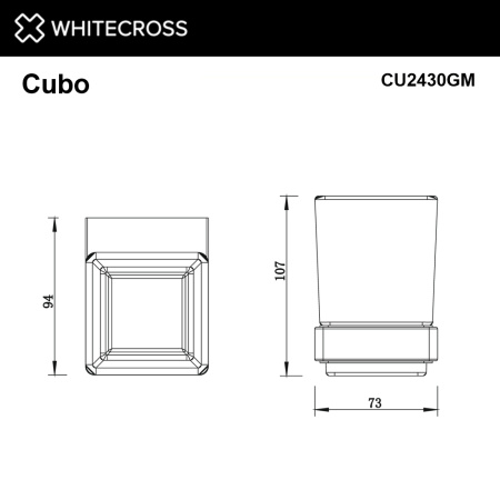 стакан подвесной whitecross cubo cu2430gm, оружейная сталь