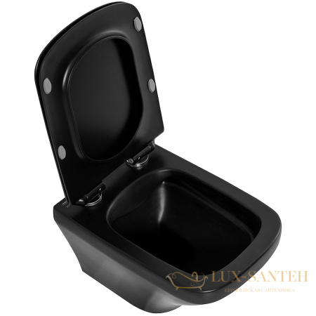 комплект унитаза с инсталляцией belbagno sela bb3201chr-mb/bb3201sc-mb/bb002-80/bb007-pr-nero.m с сиденьем микролифт и клавишей смыва, черный матовый