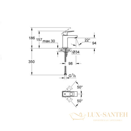 смеситель grohe eurocube 23132000 для раковины, хром