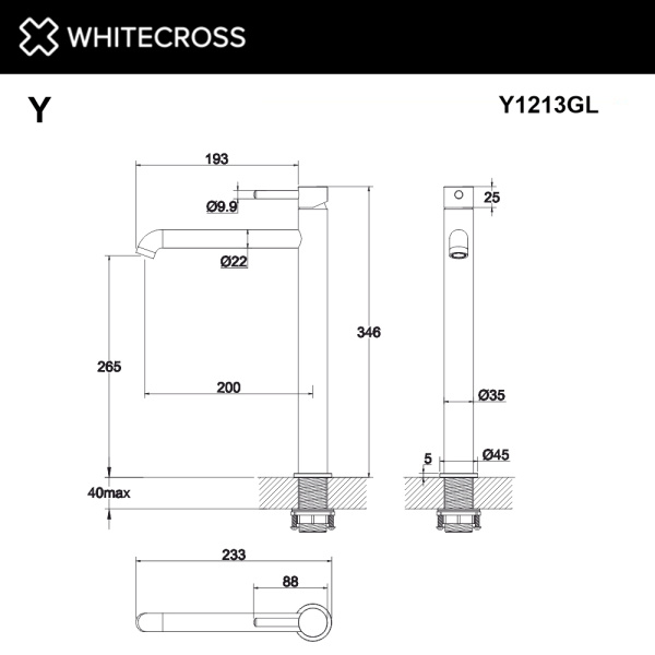 смеситель для умывальника whitecross y y1213gl, золото