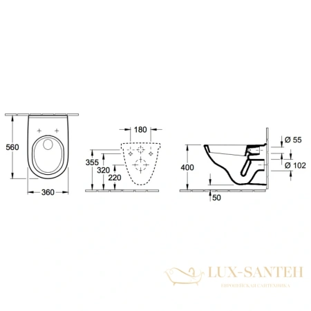 подвесной унитаз villeroy & boch o.novo 56601001, альпийский белый