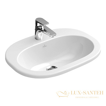 раковина встраиваемая сверху villeroy & boch o.novo 4161 57 01 560х405 мм, белый