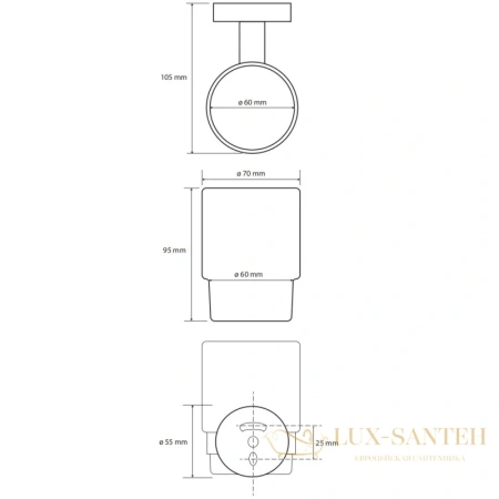 стакан bemeta amber 155110012, медное золото матовый