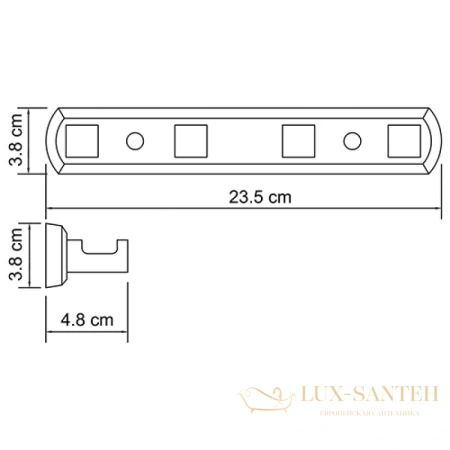 планка с крючками wasserkraft lippe k-6574, хром