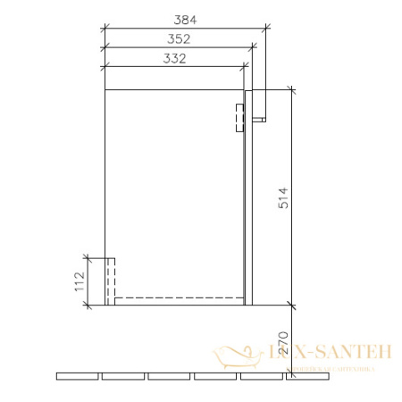 тумба под раковину villeroy & boch avento a88700b3 430х514х352 мм петли слева, crystal black 