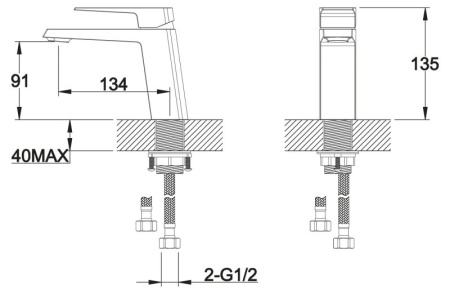 смеситель belbagno arlie arl-lvm-crm для раковины, хром