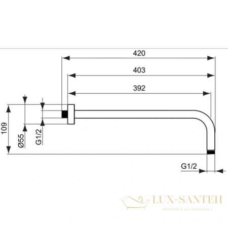 душевой комплект ideal standard esla bd002xc 200 мм, хром