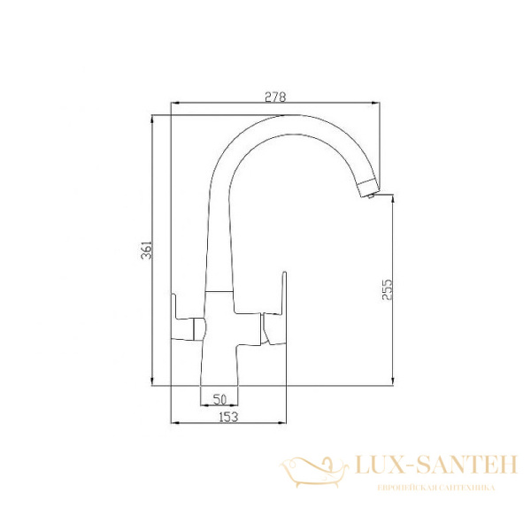 смеситель zorg steel hammer sh819satin для кухни, сатин