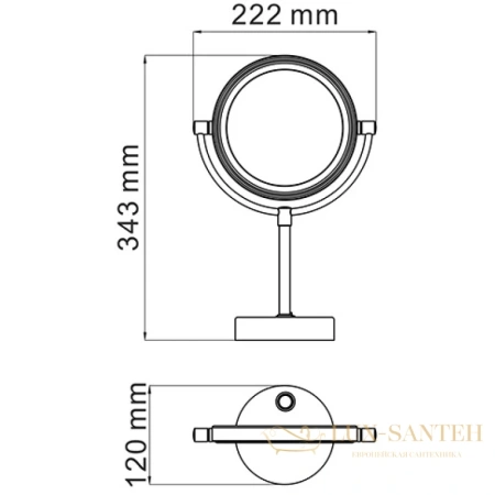 косметическое зеркало wasserkraft k-1005 x 8, хром