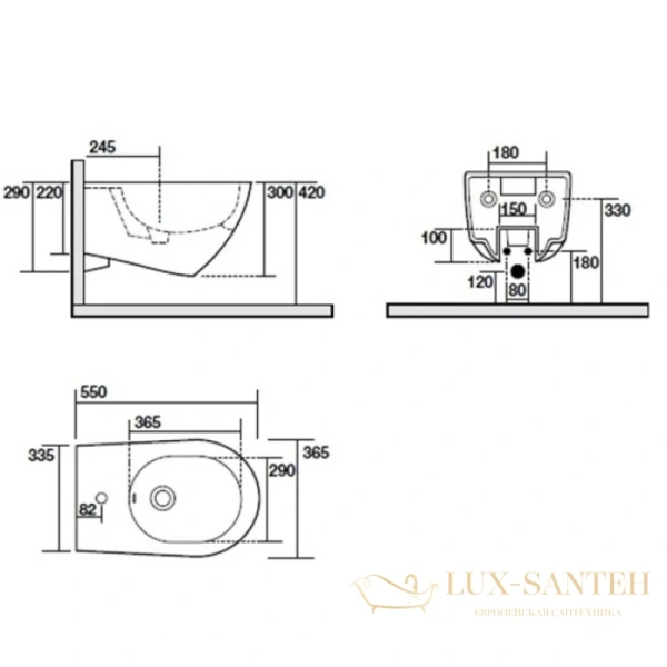 биде kerasan aquatech 372401*1 подвесное, белый