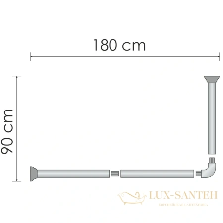 карниз wasserkraft elbe sc-729018 для ванны 180х90 см, черный