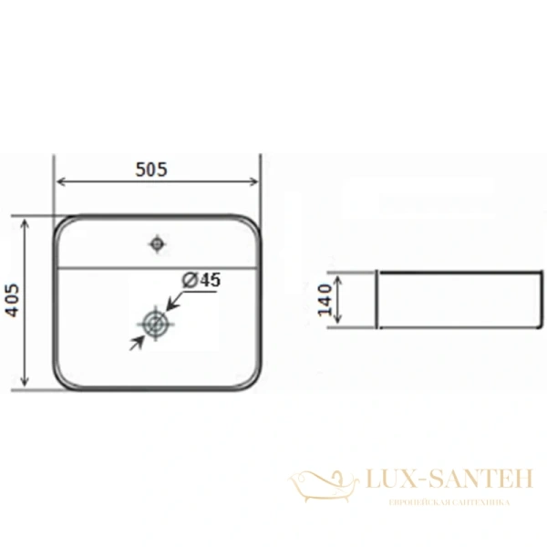 раковина timo inari tk-505 50,5x40,5 см, белый