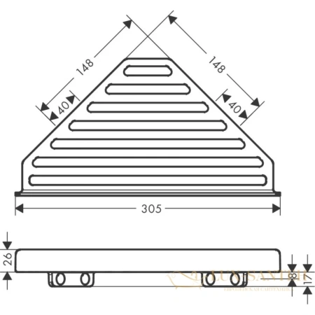 полка hansgrohe addstoris 41741990 полированное золото