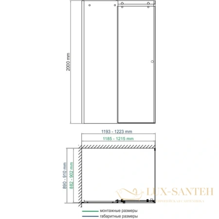 душевой уголок wasserkraft vils 56r07 120х90 см 