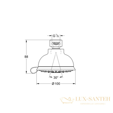 верхний душ grohe new tempesta rustic 100 27610001 9,5 л/мин, хром