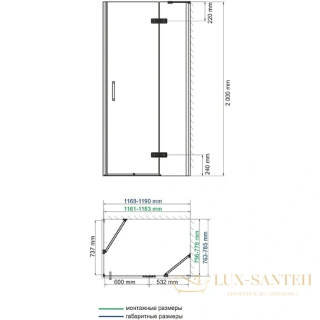 душевой уголок wasserkraft aller white 10h06rwhite 120х80 см 