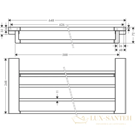 полка для полотенец hansgrohe addstoris 41751700, белый матовый