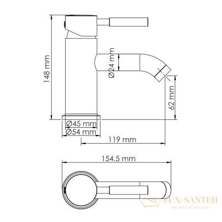 смеситель для раковины wasserkraft wern 4205, гикель