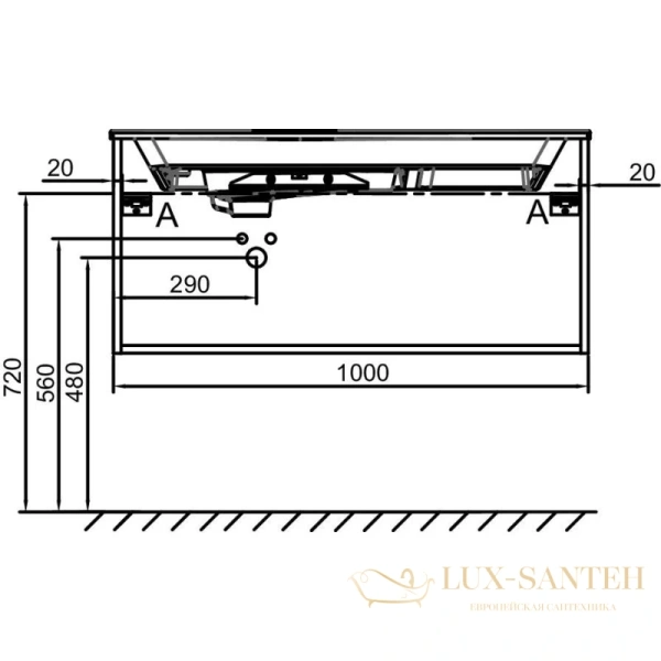 тумба jacob delafon odeon rive gauche eb2514-r9-e10 100 см, квебекский дуб