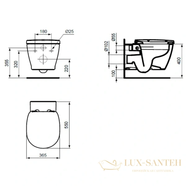 подвесной унитаз ideal standard connect e814901, белый