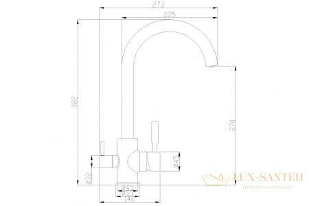 смеситель zorg steel hammer sh 713 black cr для кухни, черный матовый