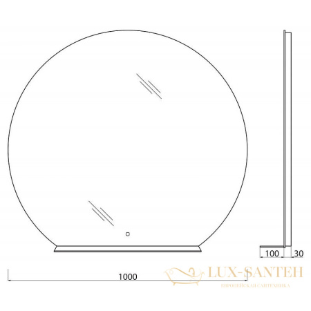 зеркало belbagno spc spc-rng-1000-led-tch-mens с подсветкой, с сенсорным выключателем 