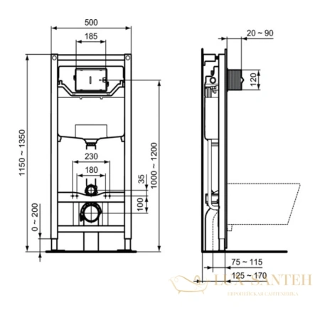 комплект ideal standard connect e211601 : подвесной унитаз e047901 + e772401 + система инсталляции r020467 prosys aquablade, белый