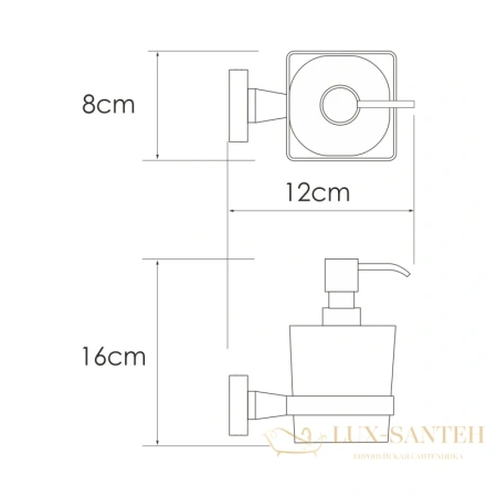 дозатор wasserkraft rhin k-8799 300 мл, никель