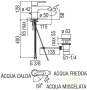 смеситель для биде nobili abc, ab87119/1cr, цвет хром