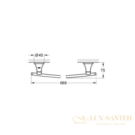 полотенцедержатель grohe grandera 40629ig0, хром/золото