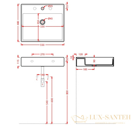 раковина artceram scalino scl007 01 00 накладная 55*48 см, белый глянцевый