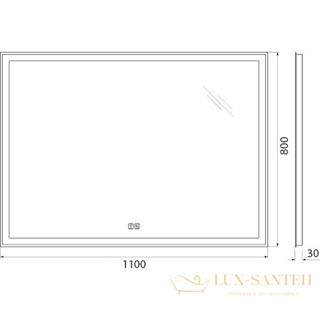 зеркало belbagno spc-grt-1100-800-led-tch-warm 110 см с подсветкой, с подогревом, с сенсорным выключателем 