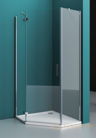 душевой уголок belbagno kraft kraft-p-1-90-c-cr-l 90х90 см профиль хром, стекло прозрачное 