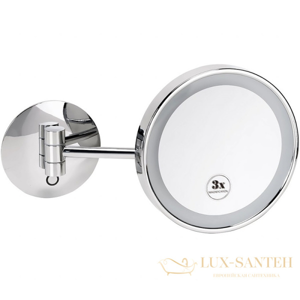 косметическое зеркало bemeta cosmetic mirrors 116201772 с подсветкой с увеличением, хром