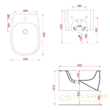 биде artceram atelier atb001 01 00 подвесное, белый