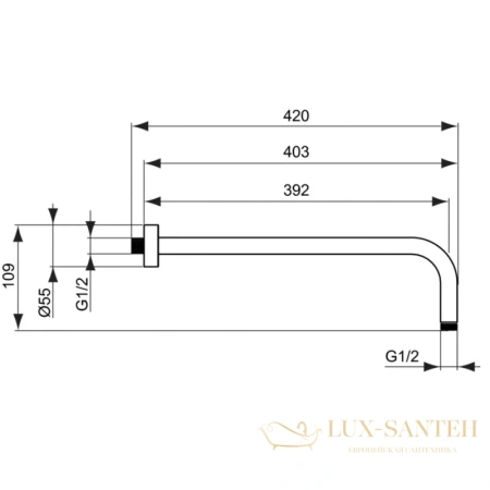 душевой комплект ideal standard alpha bd003aa 201 мм, хром