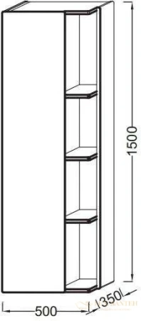 шкаф-пенал jacob delafon terrace 50x150 l eb1179g-m61 черный матовый