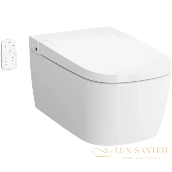 подвесной безободковый унитаз vitra v-care 5674b003-6194 с функцией биде с сиденьем микролифт comfort, белый