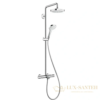 душевая система hansgrohe croma select e 180 2jet showerpipe 27352400 белый/хром