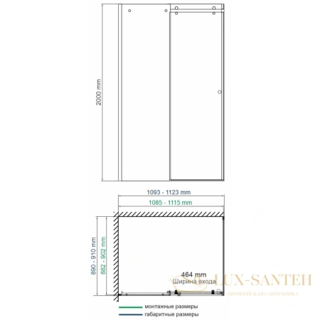 душевой уголок wasserkraft vils 56r15 110х90 см 