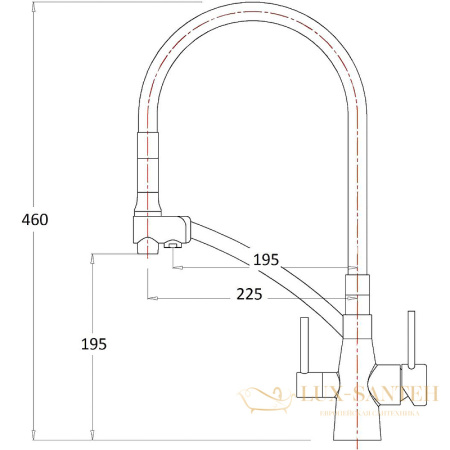 смеситель zorg sanitary zr338-6yfsatin для кухни, сатин/черный