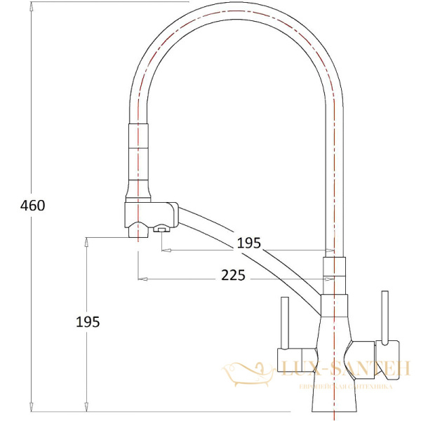 смеситель zorg sanitary zr338-8yf для кухни, хром/белый